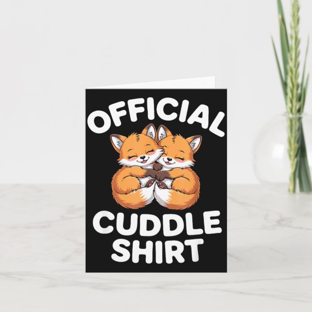 Tarjeta Cute Fox Snuggle Couple This Is My Cuddle  (Anverso)