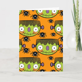 Tarjeta Cute Frankenstein, Spider Halloween