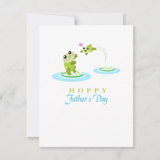 Tarjeta Cute Frog Hoppy Feliz Día del Padre (Anverso)