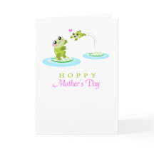 Tarjeta Cute Frog Hoppy Happy Mothers Day