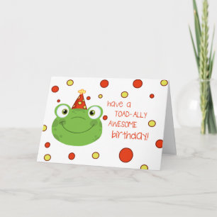 Tarjeta Cute Frog Polka Dot Niños Cartas de cumpleaños