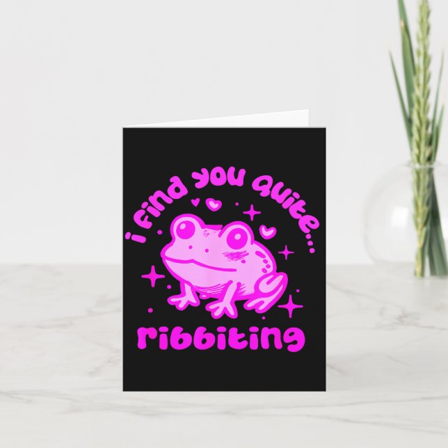 Tarjeta Cute Frog Pun Ribbiting Frog Lovers Quote Design  (Anverso)