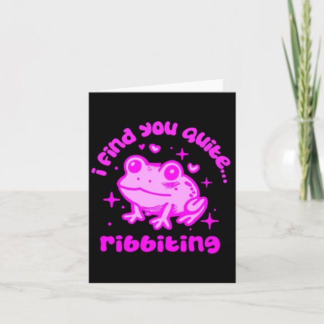 Tarjeta Cute Frog Pun Ribbiting Frog Lovers Quote Design P (Anverso)