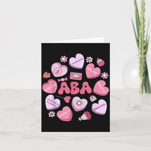Tarjeta Cute Funny Aba Therapy Candy Heart Slp Behavior Va (Anverso)