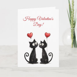 Tarjeta Cute Funny Cat Valentine Folded Greeting Card