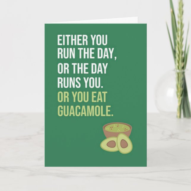 Tarjeta Cute Funny Green Guacamole Cards Avocado (Anverso)