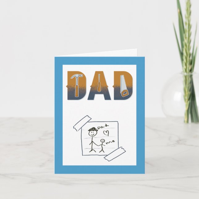Tarjeta Cute Funny Handyman Dad Funny Birday Card (Anverso)