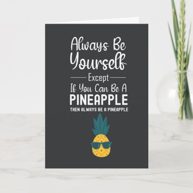 Tarjeta Cute Funny Pineapple Cards Humor Fruit Food (Anverso)
