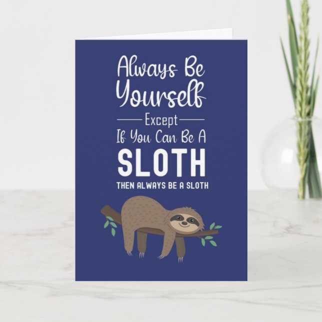 Tarjeta Cute Funny Sloth Cards Cartoon Animal Humor Lazy (Anverso)