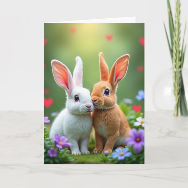 Tarjeta Cute Furry Friends Love Card (Anverso)