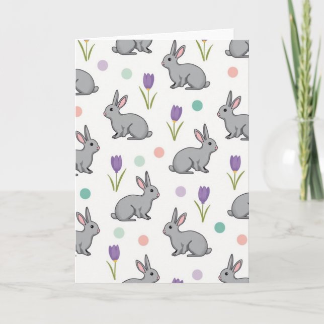 Tarjeta Cute Furry Friends Pattern Card (Anverso)
