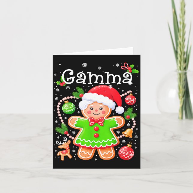 Tarjeta Cute Gamma Gingerbread Family Matching Christmas C (Anverso)