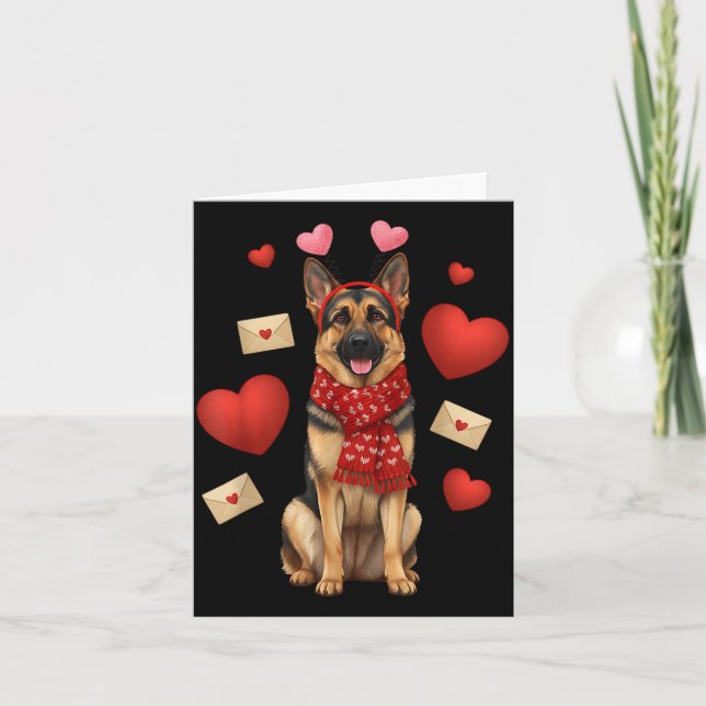 Tarjeta Cute German Shepherd Valentine’s Day Dog Mom - Ger (Anverso)