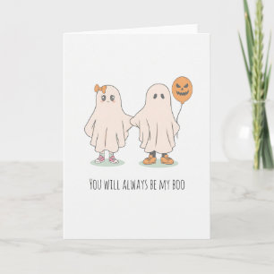 Tarjeta Cute Ghost Couple Halloween