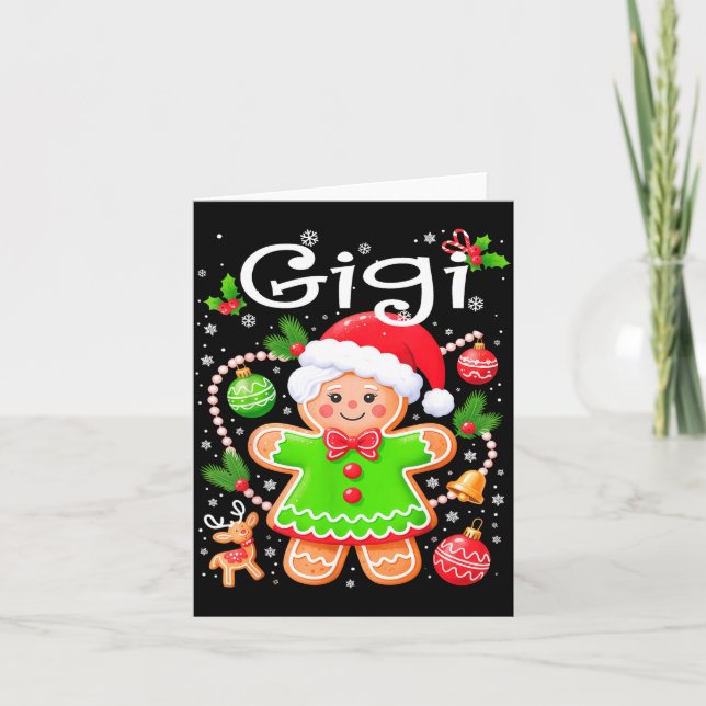 Tarjeta Cute Gigi Gingerbread Family Matching Christmas Co (Anverso)
