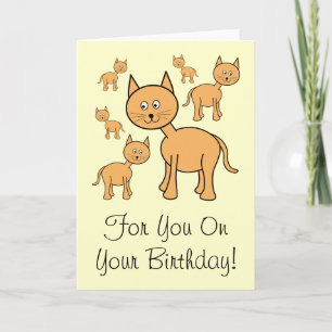 Tarjeta Cute Ginger Gats. Personalizado de gato naranja.