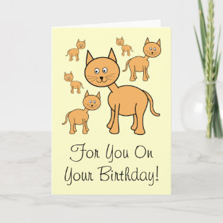 Tarjeta Cute Ginger Gats. Personalizado de gato naranja.