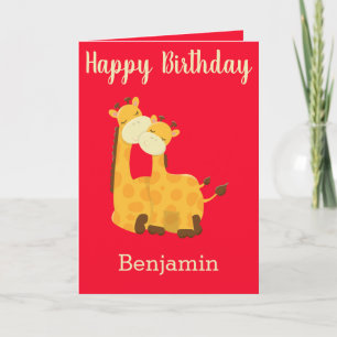 Tarjeta Cute Giraffe Baby Cumpleaños