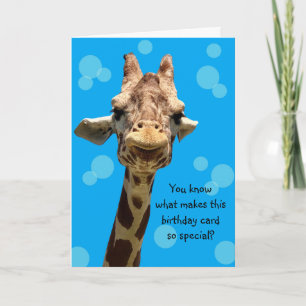 Tarjeta Cute Giraffe Birday Card para cualquiera