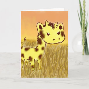 Tarjeta Cute Giraffe Birthday Card