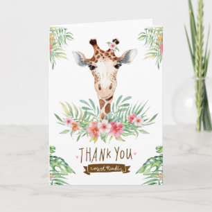 Tarjeta Cute Giraffe Gracias