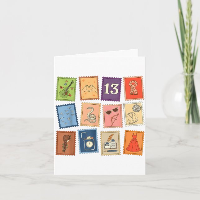 Tarjeta Cute Girly Christmas Pajama Music Album Stamp Aest (Anverso)