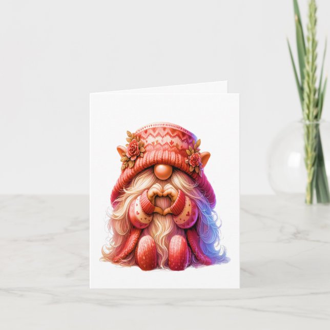 Tarjeta Cute Gnome Firma Amor (Anverso)