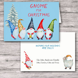 Tarjeta Cute Gnome para Navidades