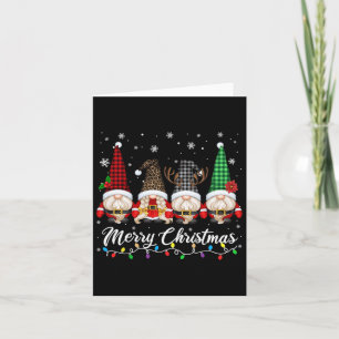 Tarjeta Cute Gnomes Feliz Navidad Gnome Family Mat