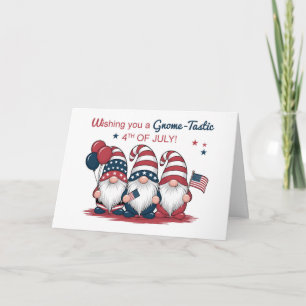 Tarjeta Cute Gnomes Patriótico Cuarto de Julio