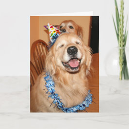 Tarjeta Cute Golden Retriever Birthday Wings