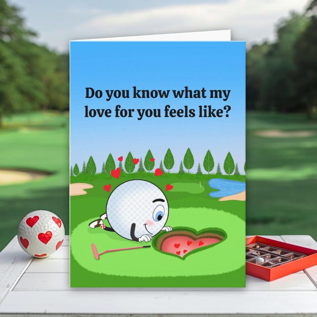 Tarjeta Cute Golf Ball Valentine's Day (Subido por el creador)