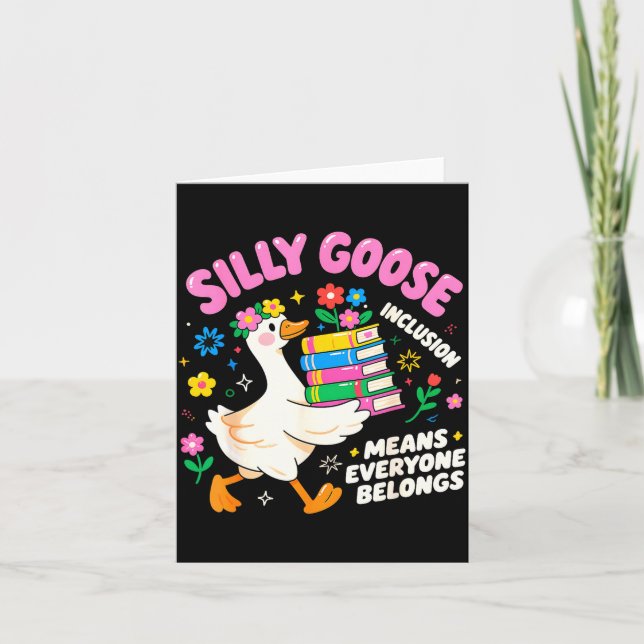 Tarjeta Cute Goose Inclusion Everyone Belongs Teacher Gift (Anverso)