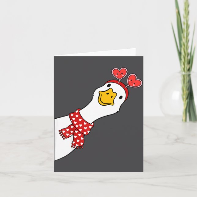 Tarjeta Cute Goose Xoxo Be Mine Happy Valentine's Day Wome (Anverso)