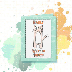 Tarjeta Cute gracioso Kawaii Cat Personalizado Presupuesto
