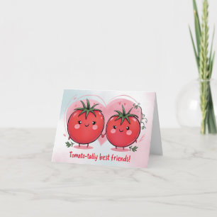 Tarjeta Cute Gracioso Tomate Pun Mejor Amigo Feliz Cumplea