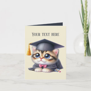 Tarjeta Cute Graduación agregar mensaje gato