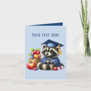 Tarjeta Cute Graduación añadir raccoon de mensaje