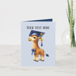 Tarjeta Cute Graduación girafa añadir mensaje
