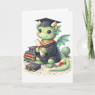 Tarjeta Cute Graduation Dragon Greeting Card