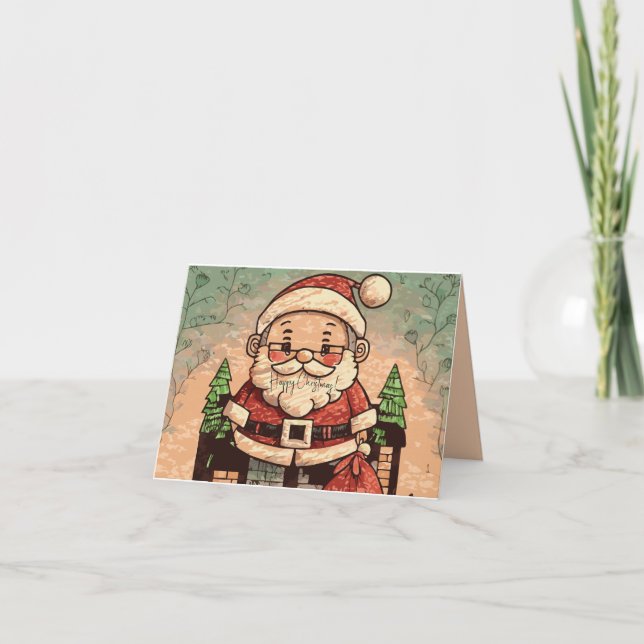 Tarjeta Cute Grandpa Santa (Anverso)