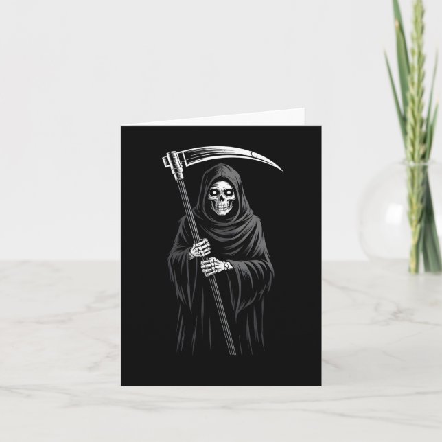 Tarjeta Cute Grim Reaper espantado Grave Candy Digger Mons (Anverso)