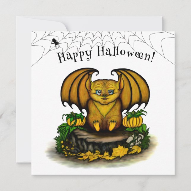 Tarjeta Cute Halloween Bat (Anverso)