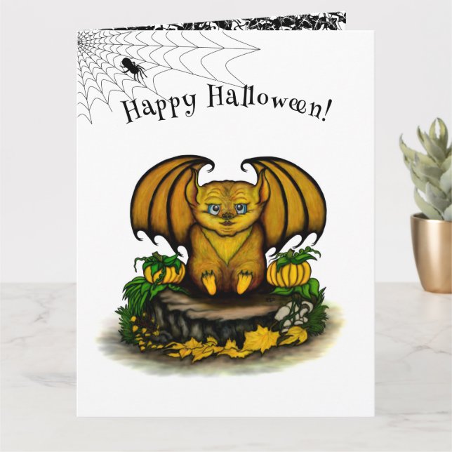 Tarjeta Cute Halloween Bat (Planta pequeña)