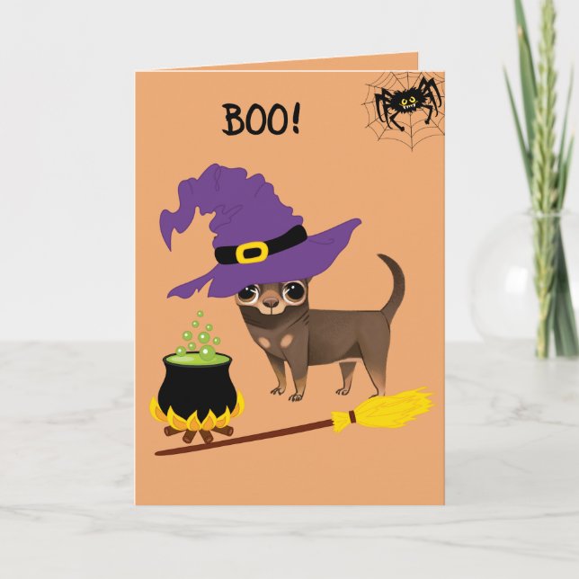 Tarjeta Cute Halloween Chihuahua Card (Anverso)