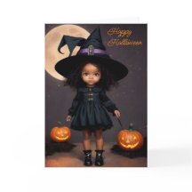 Cute Halloween Witch Greet Card