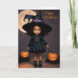 Tarjeta Cute Halloween Witch Greet Card