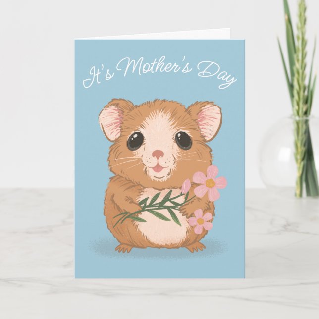 Tarjeta Cute Hamster Dark Humor Mother's Day Card (Anverso)