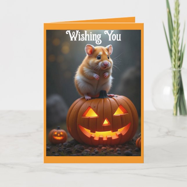 Tarjeta Cute Hamster Halloween (Anverso)