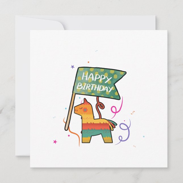 Tarjeta Cute Hand-Drawn Birthday  (Anverso)